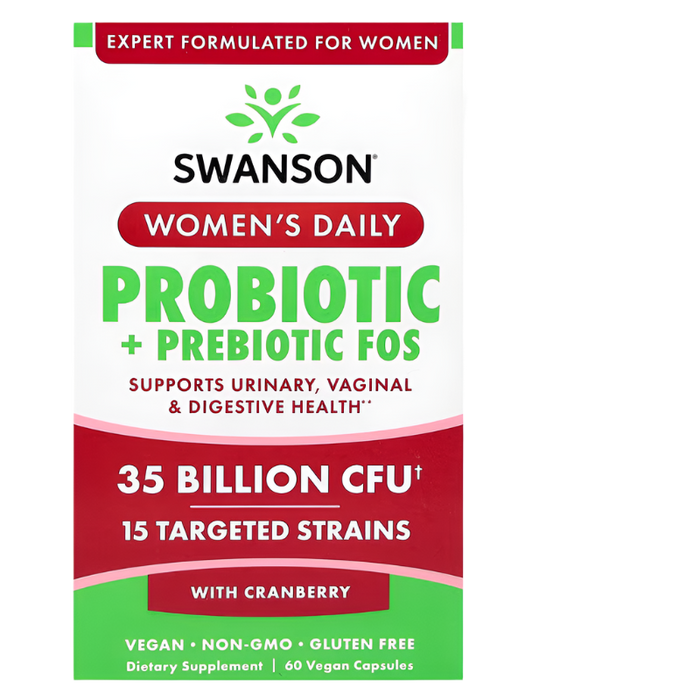 Swanson Women's Daily Probiotic + Prebiotic FOS 35 Billion CFU 60 vegan caps