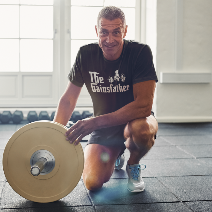 The Gainsfather T-Shirt – Father's Day Godfather Parody Weightlifting Tee Classic Fit