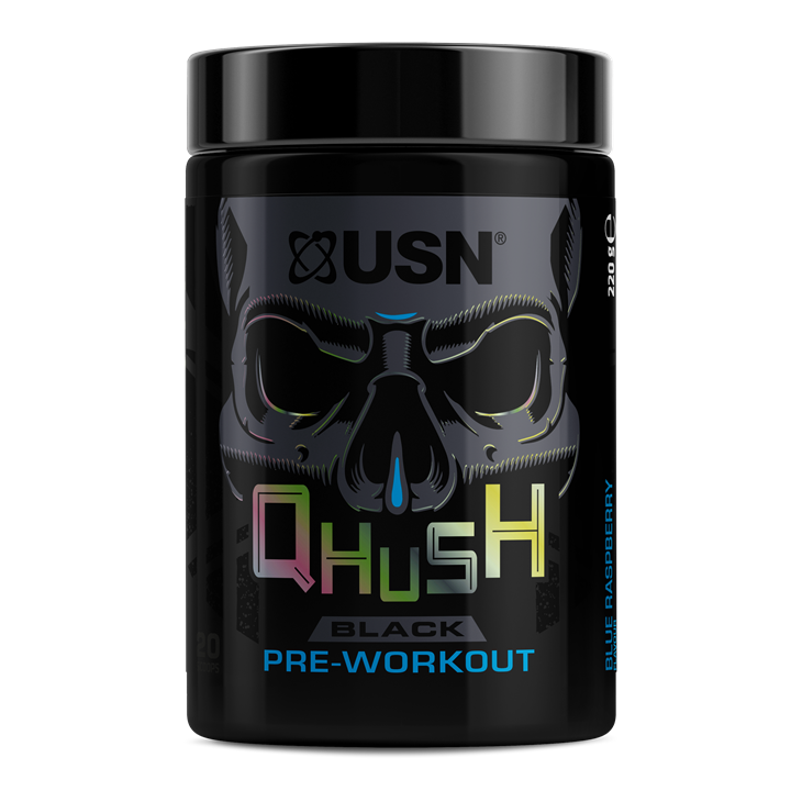 USN QHUSH Black 220g Blue Raspberry | Premium Pre Workout Energy at MySupplementShop.co.uk