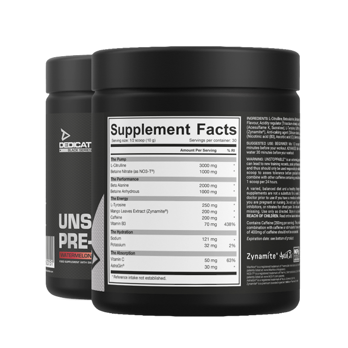 Dedicated Nutrition Unstoppable Pre Workout 300g - Legendary Training Booster - Pre Workout at MySupplementShop by Dedicated Nutrition