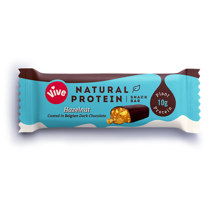 Vive Natural Protein Snack Bar 12x49g - Hazelnut - Sports Nutrition at MySupplementShop by Vive