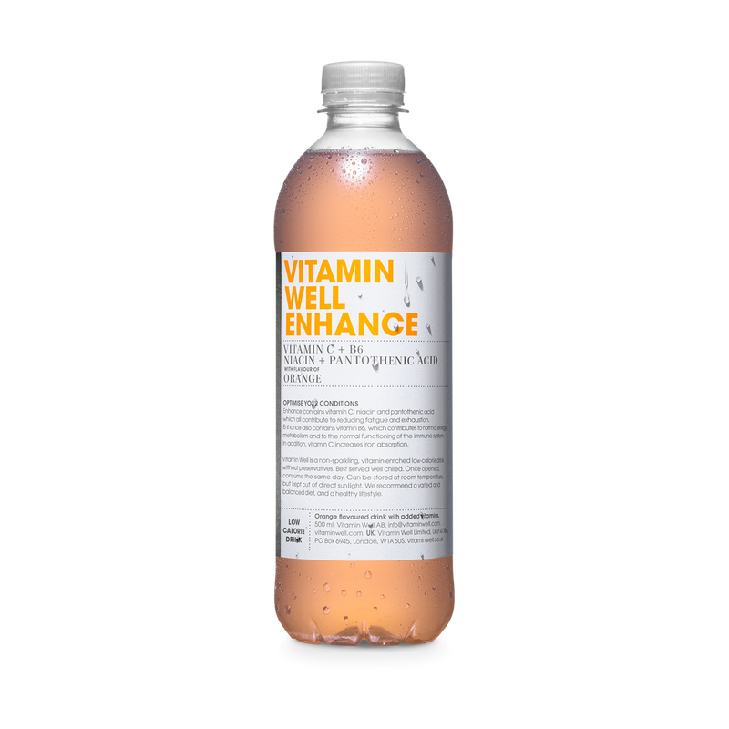 Vitamin Well Enhance 12x500ml - Orange - Flavoured Water at MySupplementShop by Vitamin Well