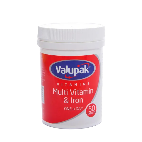 Valupak Multivitamin & Iron Tablets Pack of 50 - Multivitamins at MySupplementShop by Valupak