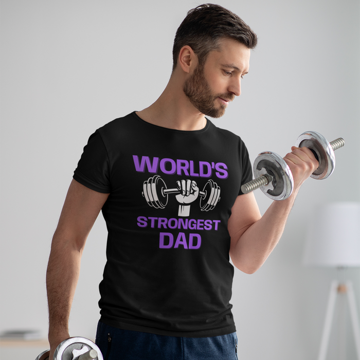 World's Strongest Dad T-Shirt – Father's Day Weightlifting Tee Classic Fit