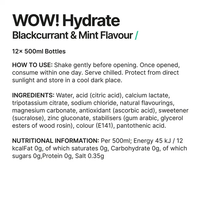 Wow Hydrate WOW! Hydrate 12x500ml