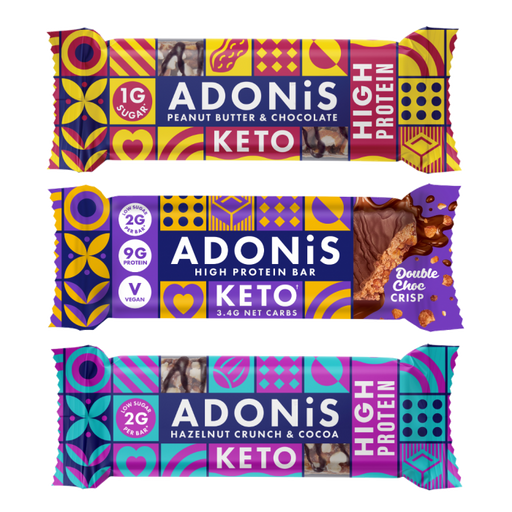 Adonis Foods Protein Keto Bar 16 x 45g - Double Choc Crisp - Sports Nutrition at MySupplementShop by Adonis