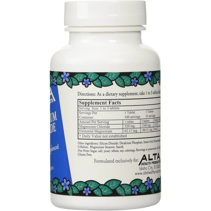 Alta Health Products Magnesium Chloride 520 mg 100 Tablets | Premium Supplements at MYSUPPLEMENTSHOP