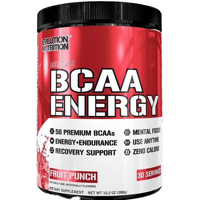 EVLution Nutrition BCAA Energy, Fruit Punch - 288 grams