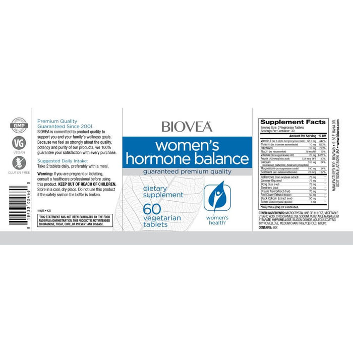 Biovea Women's Hormone Balance 60 Vegetarian Tablets | Premium Supplements at MYSUPPLEMENTSHOP