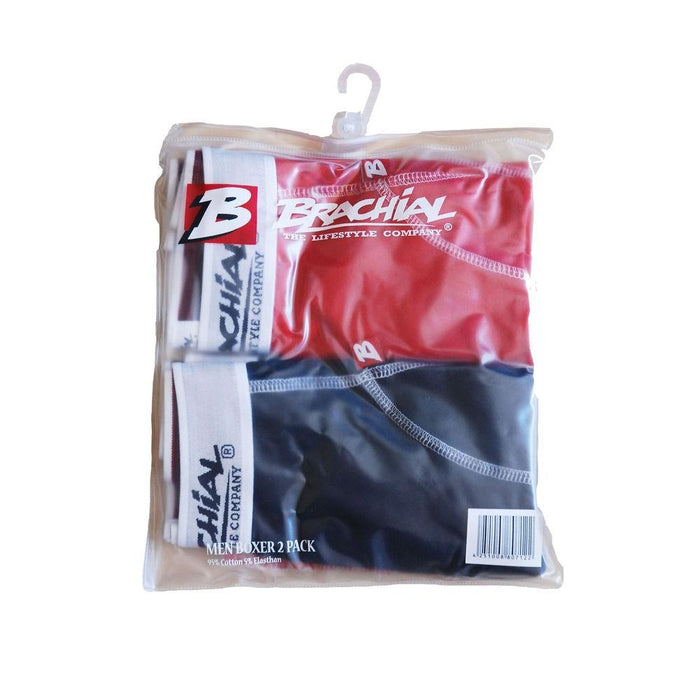 Brachial 2 Pack Boxer Shorts - Red & Black