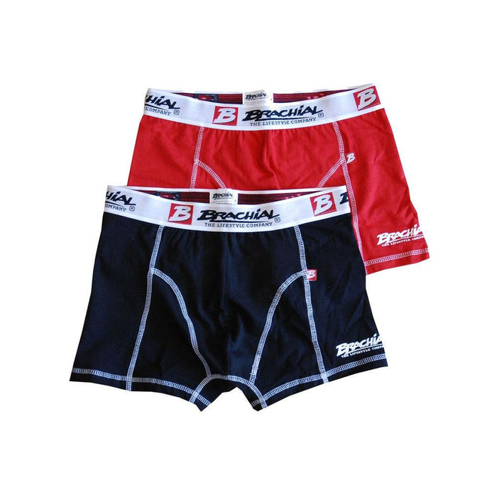 Brachial 2 Pack Boxer Shorts - Red & Black - S/32 - Boxer Shorts at MySupplementShop by Brachial The Lifestyle Company