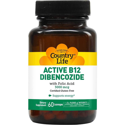 Country Life Active Vitamin B-12 Dibencozide 3,000mcg 60 Lozenges | Premium Supplements at MYSUPPLEMENTSHOP