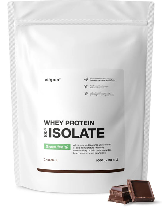 Vilgain Grass-Fed Whey Protein Isolate 1000g – Natural, Fast-Absorbing Protein with BCAAs