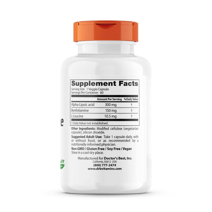 Doctor's Best Benfotiamine 150 + Alpha-Lipoic Acid 300 60 Veggie Capsules | Premium Supplements at MYSUPPLEMENTSHOP