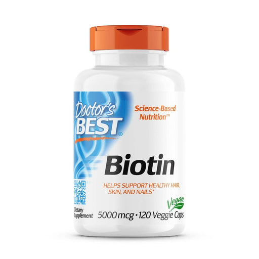 Doctor's Best Biotin 5,000mcg 120 Veggie Capsule - Health and Wellbeing at MySupplementShop by Doctor's Best