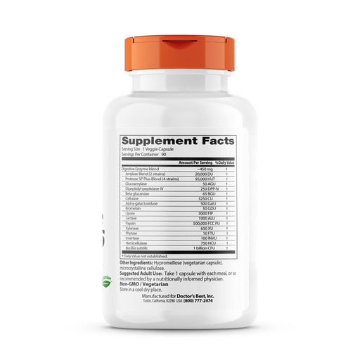 Doctor's Best Digestive Enzymes 90 Veggie Capsules - Special Formula at MySupplementShop by Doctor's Best