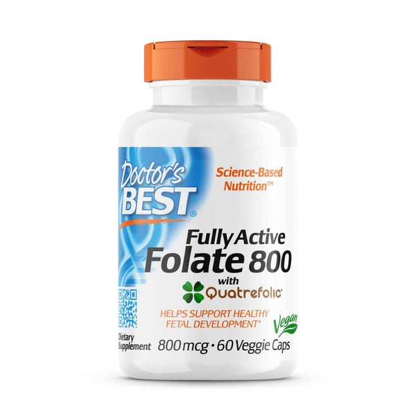 Doctor's Best Fully Active Folate 800, 800 mcg 60 Veggie Capsules - Health and Wellbeing at MySupplementShop by Doctor's Best