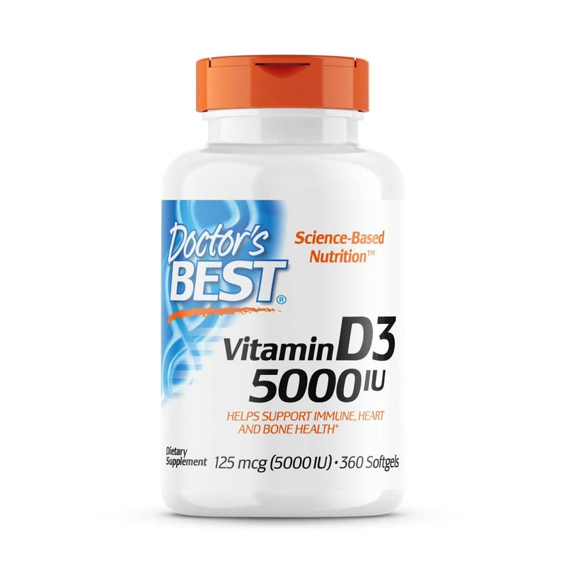 Doctor's Best Vitamin D3 125 mcg (5,000 IU) 360 Softgels | Premium Supplements at MYSUPPLEMENTSHOP