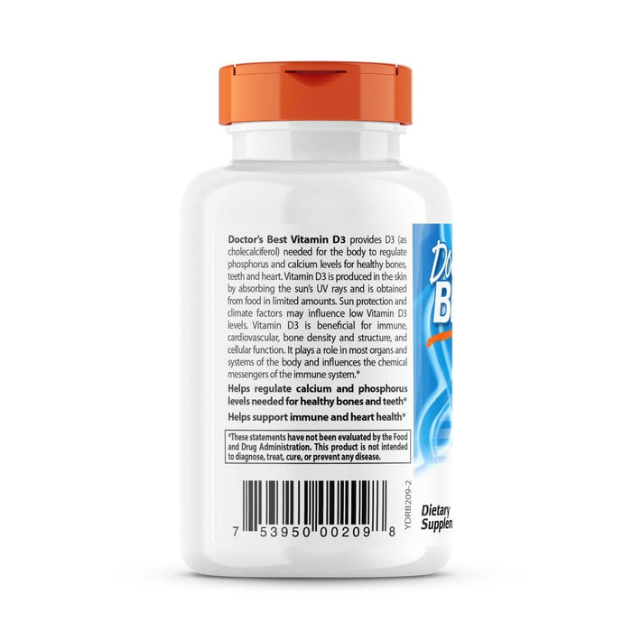 Doctor's Best Vitamin D3 25 mcg (1,000 IU) 180 Softgels | Premium Supplements at MYSUPPLEMENTSHOP