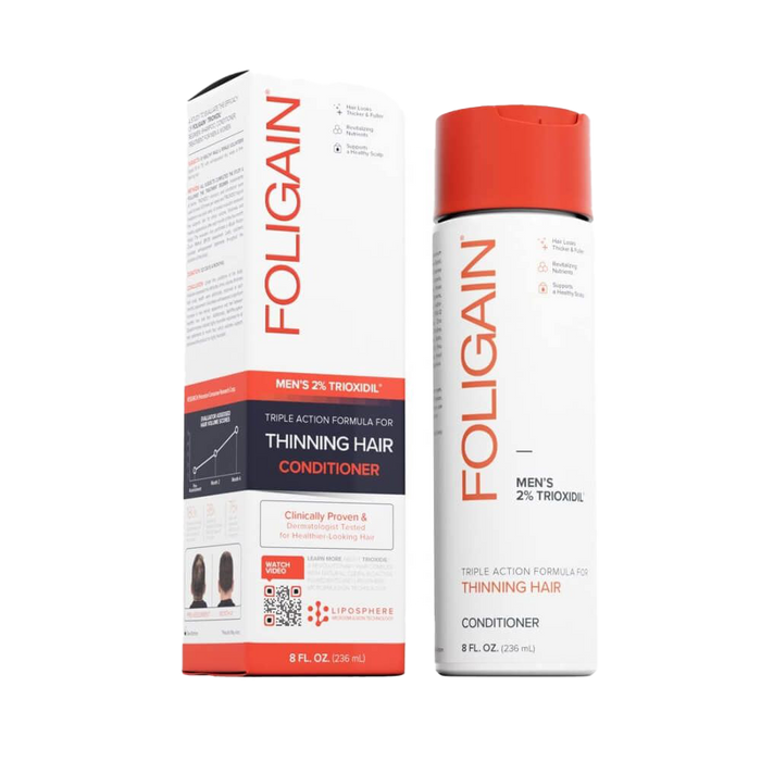 FOLIGAIN Triple Action Conditioner For Thinning Hair For Men with 2% Trioxidil (8 fl oz) 236ml