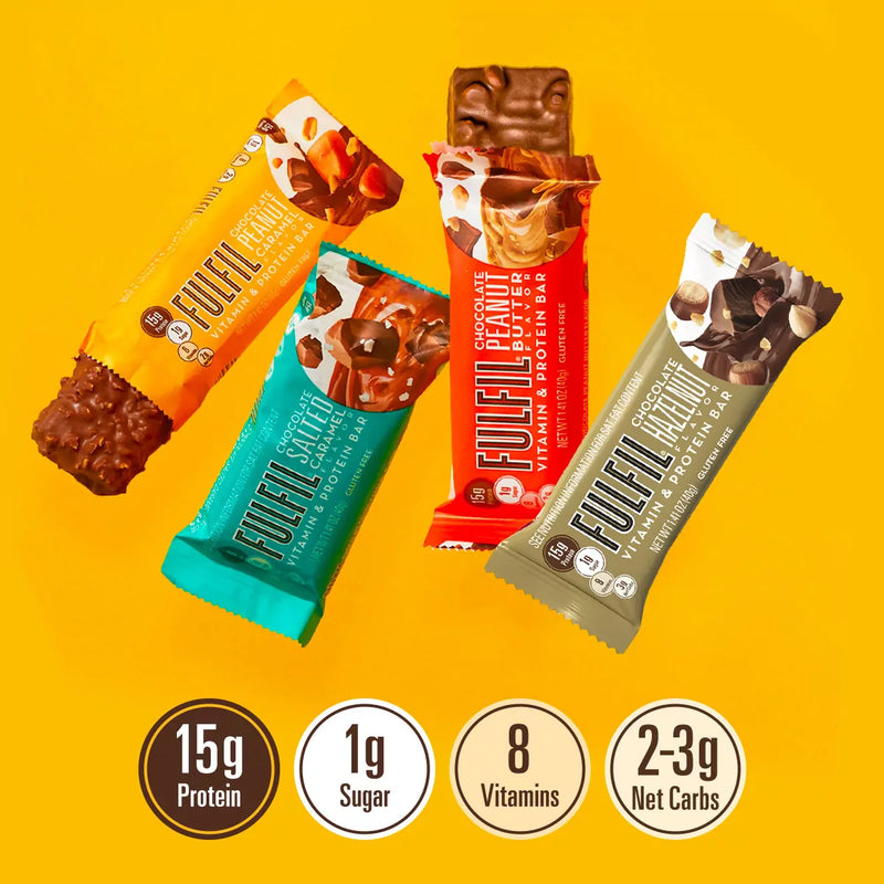 Fulfil Vitamin and Protein Bar (15 x 40g Bars) 20g High Protein, 9 Vitamins, Low Sugar