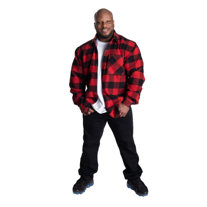 GASP Heavy Flannel Shirt - Red/Black