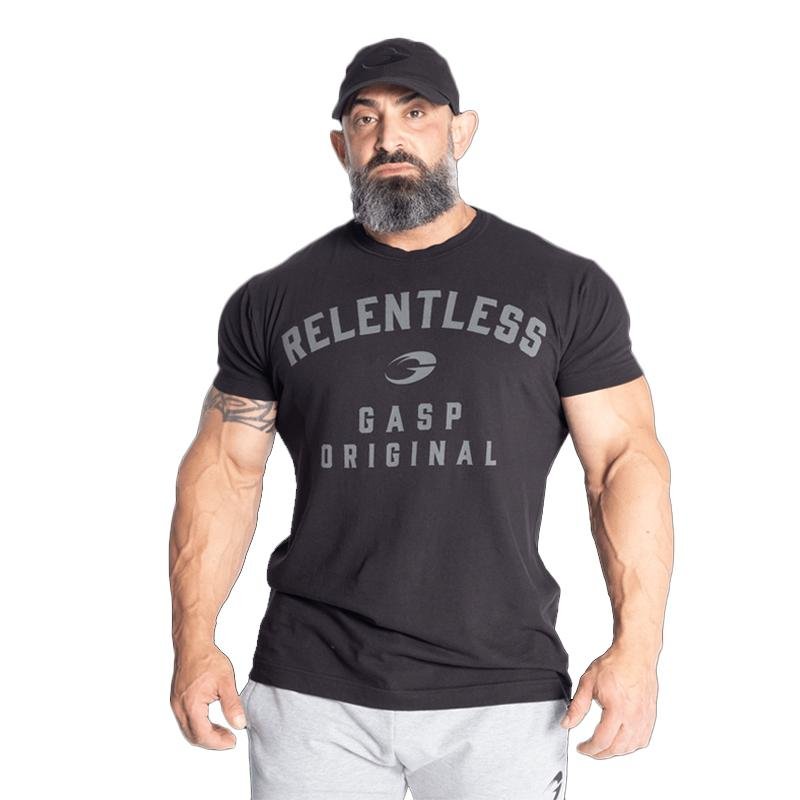 GASP Relentless Skull Tee Washed Black