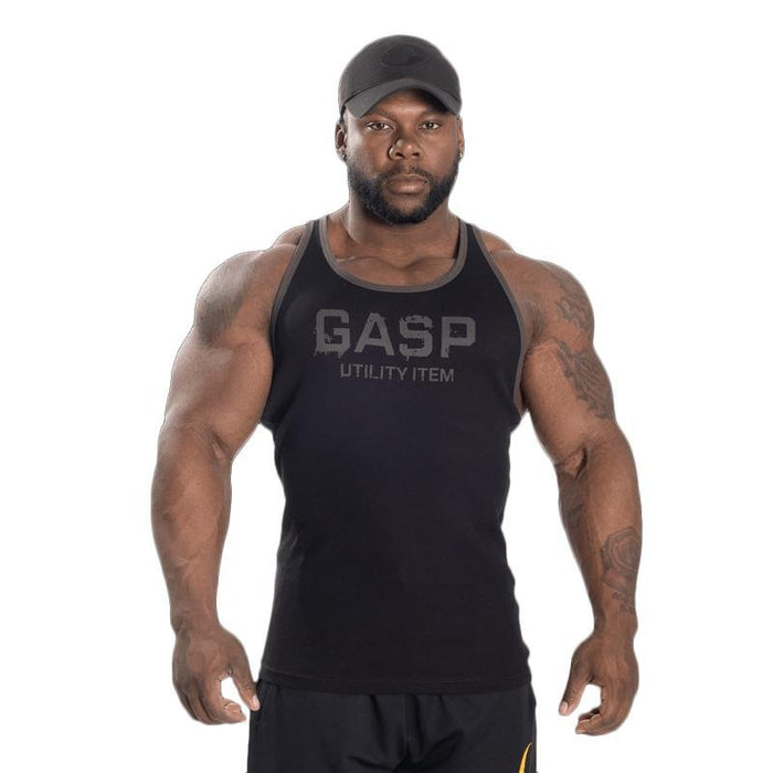 GASP Ribbed T-Back - Black