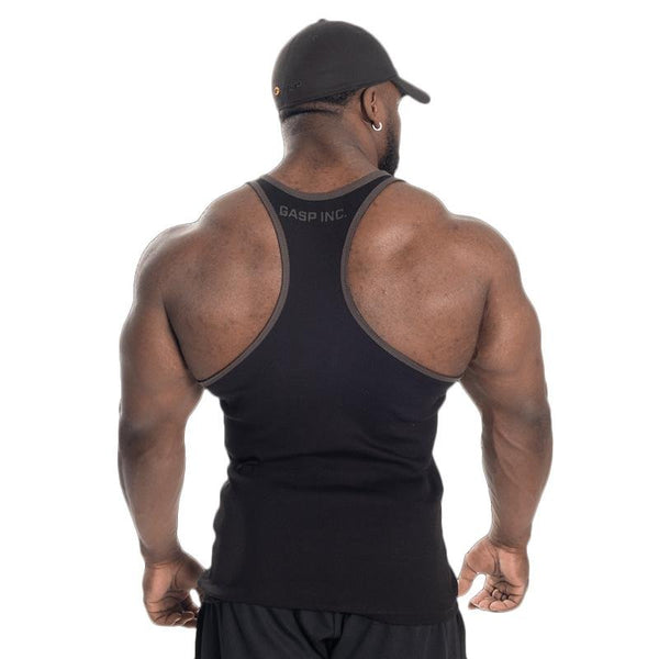 GASP Ribbed T-Back - Black - XXL - Tank Top at MySupplementShop by Gasp