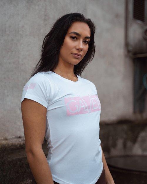 Gavelo White Pink Logo T-Shirt