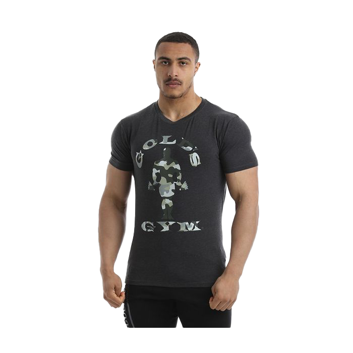 Gold's Gym Printed Camo Logo Tee - Charcoal Marl