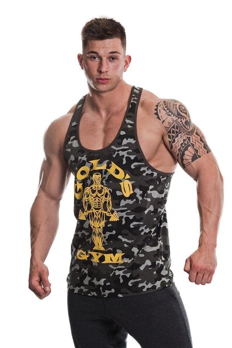 Golds Gym Stringer Joe Premium Vest Camo Black