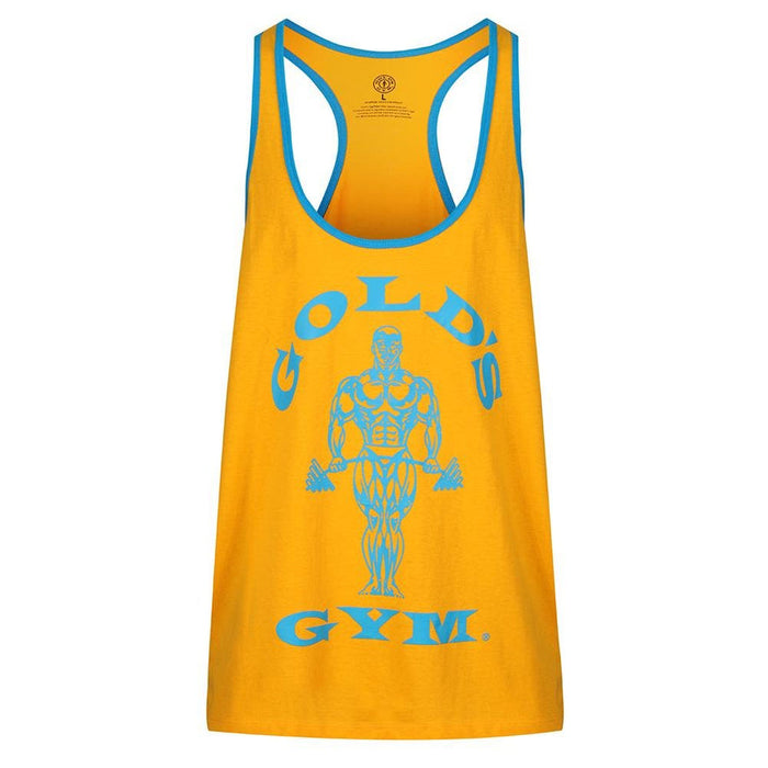 Golds Gym Muscle Joe Contrast Stringe- Gold/Turquoise