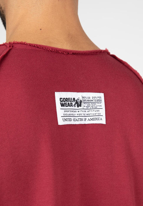 Gorilla Wear Classic Workout Top Burgundy Red - Workout Top at MySupplementShop by Gorilla Wear