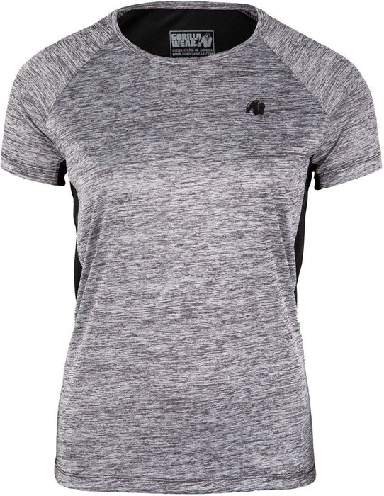 Gorilla Wear Monetta Performance T-Shirt - Grey Melange/Black