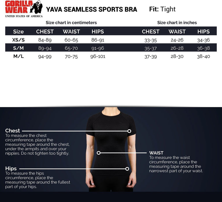 Gorilla Wear Yava Seamless Sports Bra - Black - Medium/Large - Sports Bra at MySupplementShop by Gorilla Wear