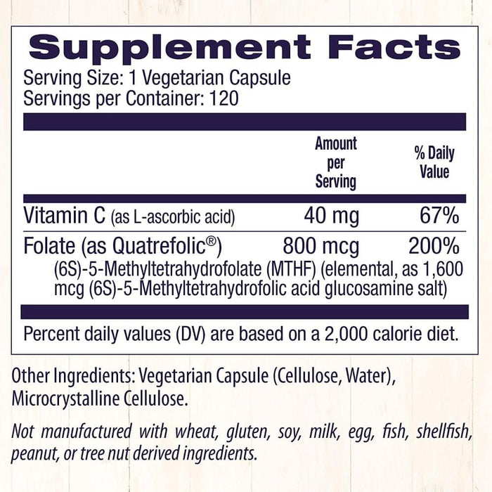 Healthy Origins Methyl Folate 800mcg 120 Veggie Capsules | Premium Supplements at MYSUPPLEMENTSHOP