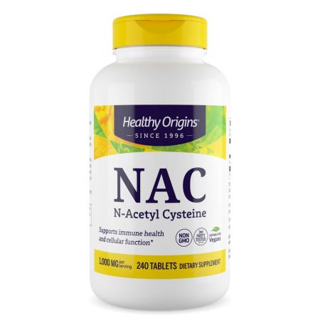 Healthy Origins N-Acetyl-L-Cysteine (NAC) 1000mg, 240 Tablets: Antioxidant Support, Doubled - Supplements at MySupplementShop by Healthy Origins