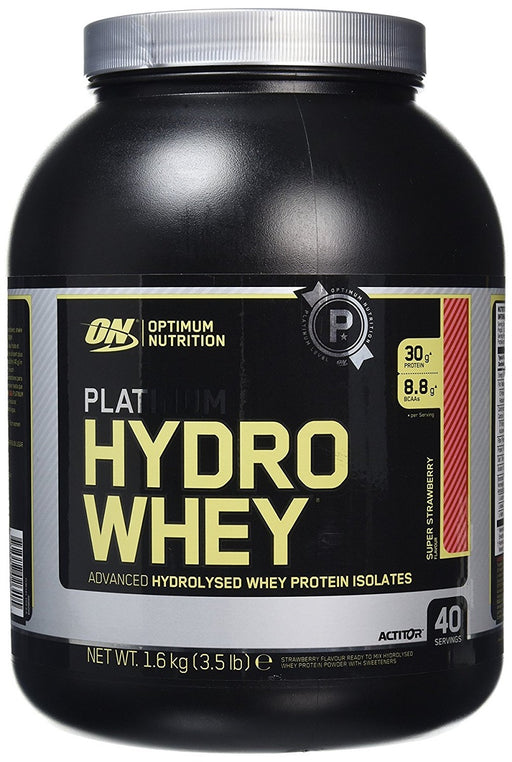 Optimum Nutrition Platinum Hydrowhey Super Strawberry 1600g at the cheapest price at MYSUPPLEMENTSHOP.co.uk