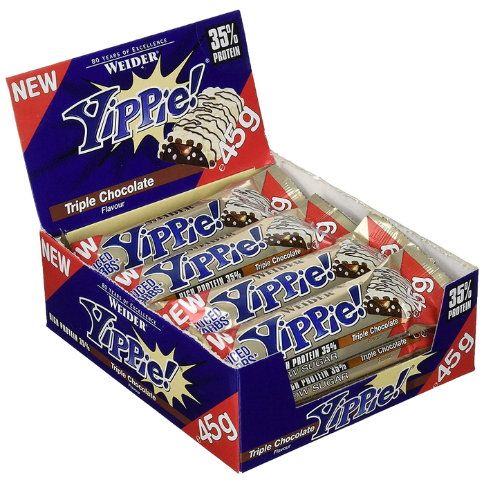 Weider Yippie! Bars, Cookies Double Choc - 12 bars (45 grams)