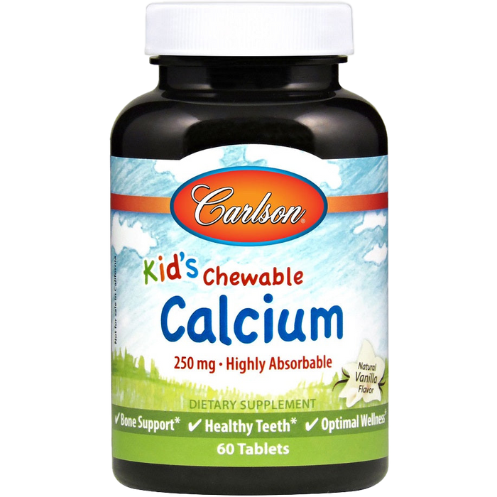 Carlson Labs Kid's Chewable Calcium, 250mg Natural Vanilla - 60 tabs