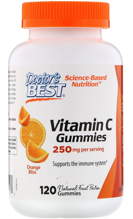 Doctor's Best Vitamin C 250 mg, Orange Bliss - 120 gummies | High-Quality Vitamins & Minerals | MySupplementShop.co.uk