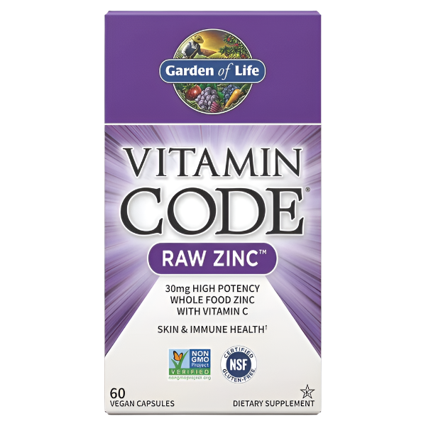 Garden of Life Vitamin Code Raw Zinc - 60 vegan caps