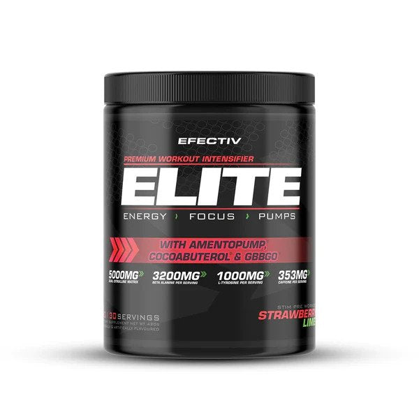 Efectiv Nutrition Elite Pre-Workout 420g - Strawberry Lime - Vitamins & Supplements at MySupplementShop by Efectiv Nutrition