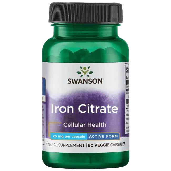 Swanson Iron Citrate, 25mg - 60 vcaps