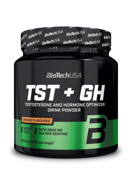 BioTechUSA TST+GH, Testosterone & Hormone Optimizer Flavoured Drink Powder with DAA, Amino Acids and Essential Nutrients - Orange, 300g (50 Servings) at MySupplementShop.co.uk