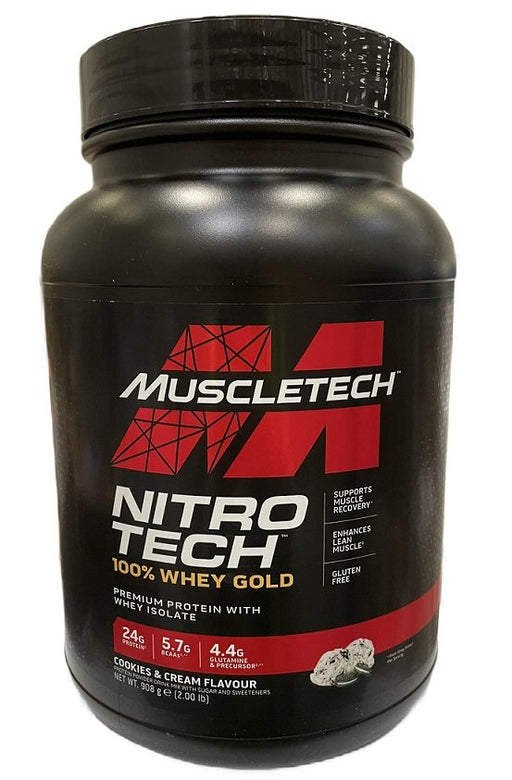 MuscleTech Nitro-Tech 100% Whey Gold, Cookies & Cream 908g - Protein at MySupplementShop by MuscleTech