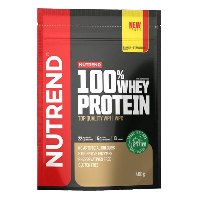 Nutrend 100% Whey Protein, Banana + Strawberry - 400g