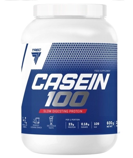 Trec Nutrition Casein 100, Strawberry - 600g Best Value Sports Supplements at MYSUPPLEMENTSHOP.co.uk