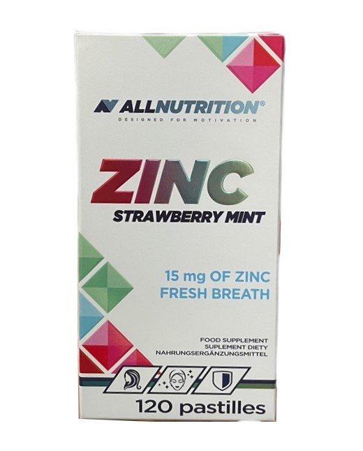 Allnutrition Zinc, 15mg (Strawberry Mint) - 120 pastilles